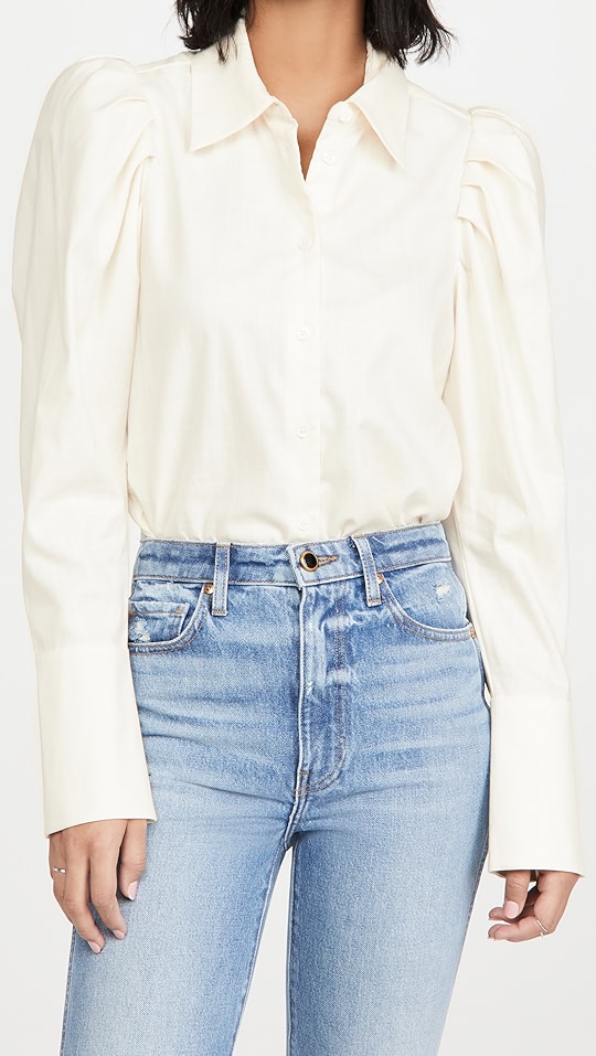 Divine Heritage Puff Sleeve Button Down Blouse SHOPBOP