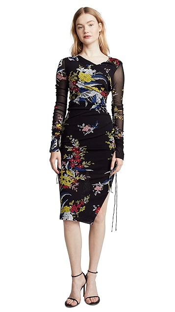 dvf ruched dress
