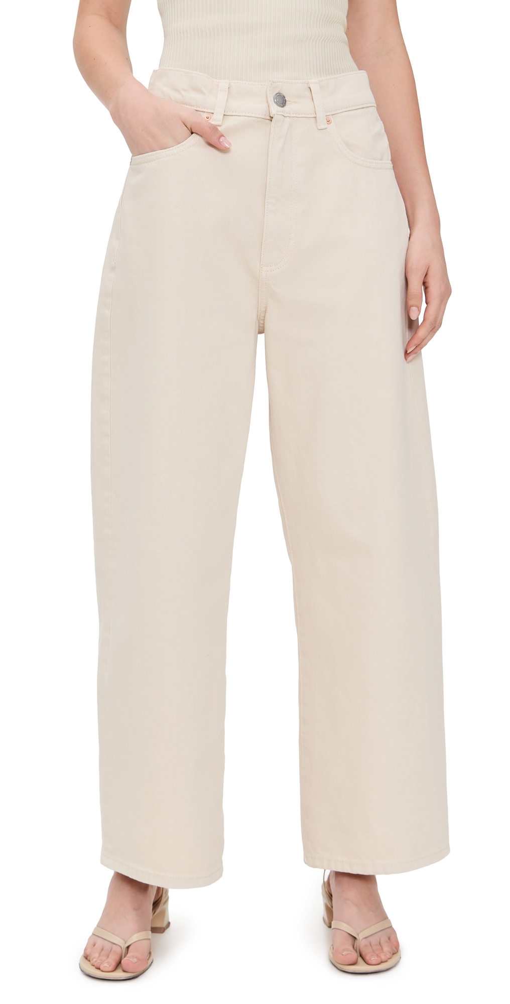 Dl1961 Taylor Relaxed Barrel Ultra High Rise Ankle Jeans Flax (vintage)