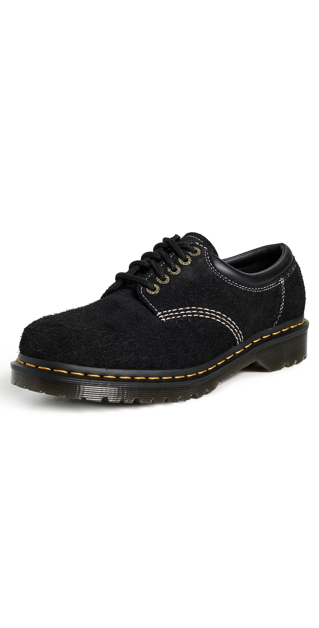 Dr. Martens Black Long Napped Suede Low Boots Black In Black