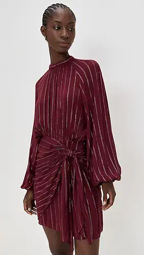 DRESS TO Short Metallic Wrap Dress