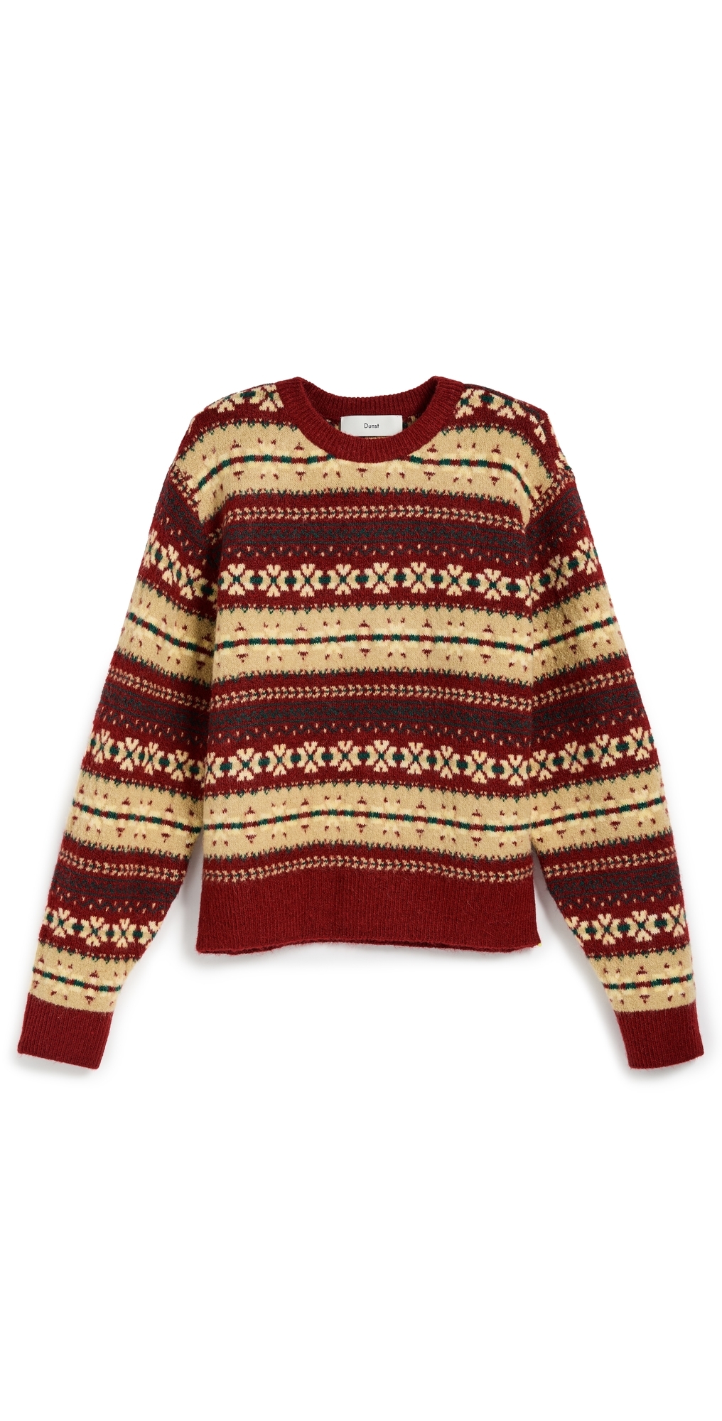 Dunst Unisex Fair Isle Sweater Red In Black