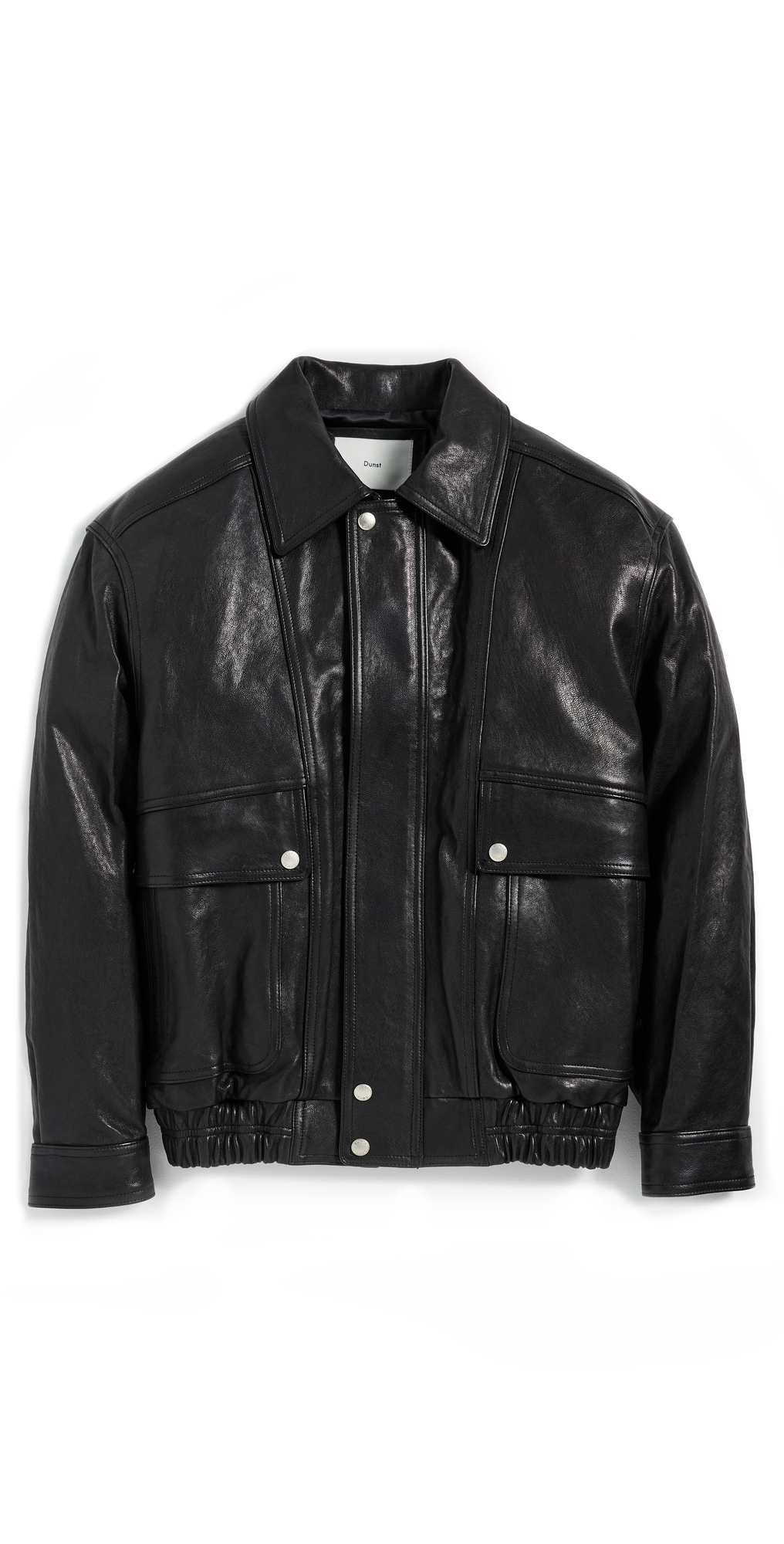 Dunst Unisex Oversized Vintage Leather Blouson Jacket Black In Blue