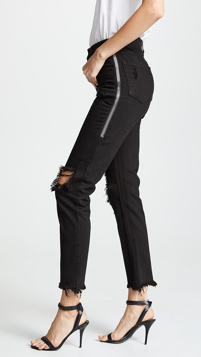 zip side jeans