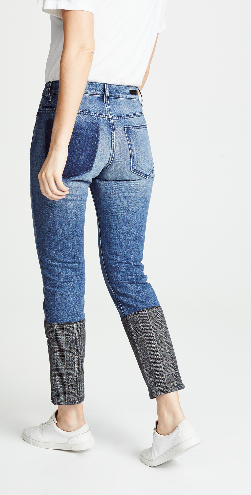 jeans with plaid cuffs