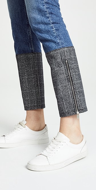 jeans with plaid cuffs