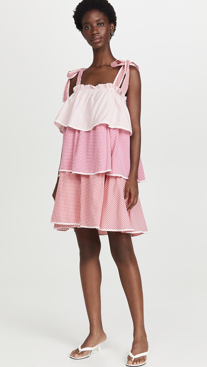 english factory colorblock midi dress