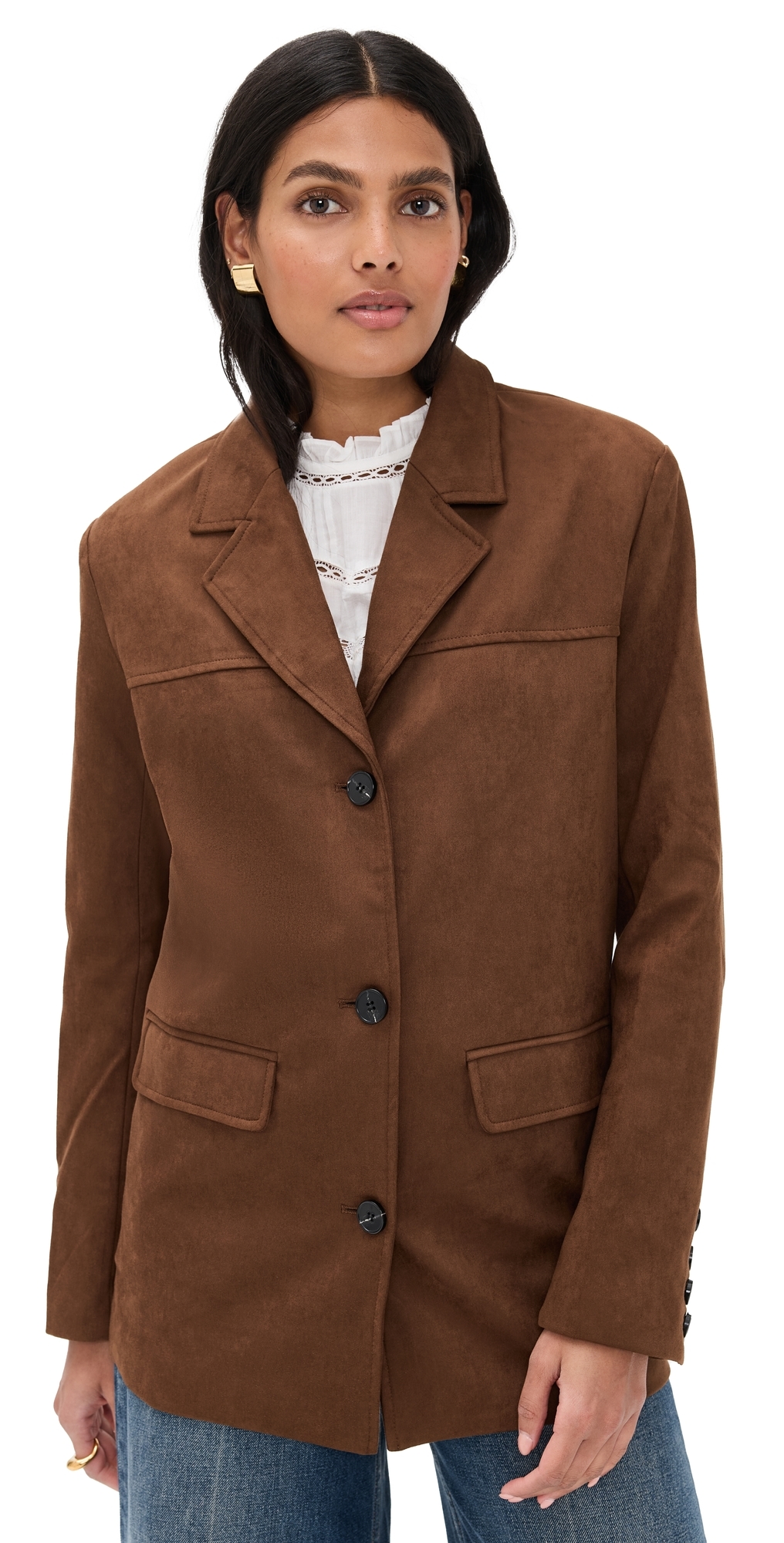 English Factory Suede Jacket Brown In Brown