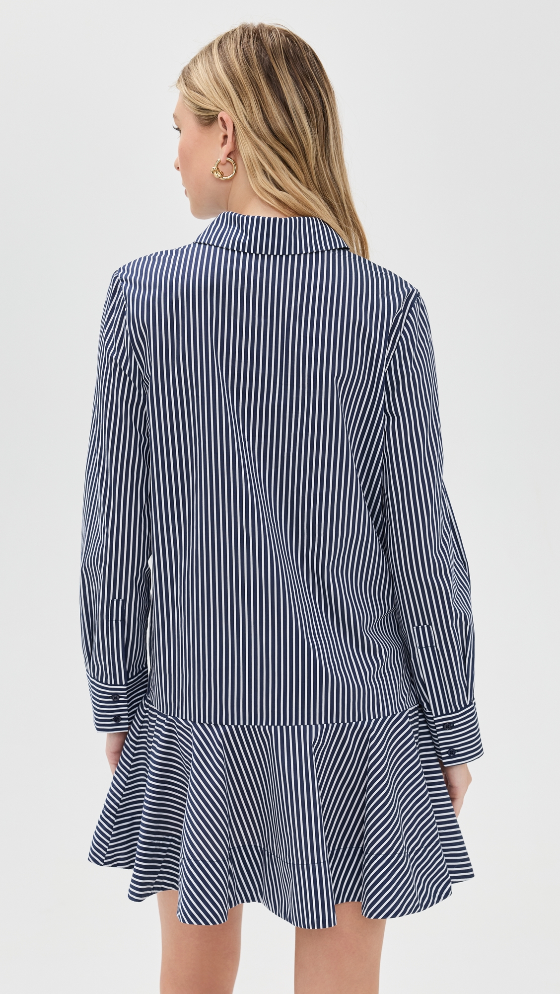 English Factory Stripe Collar Flared Skirt Dress thumbnail