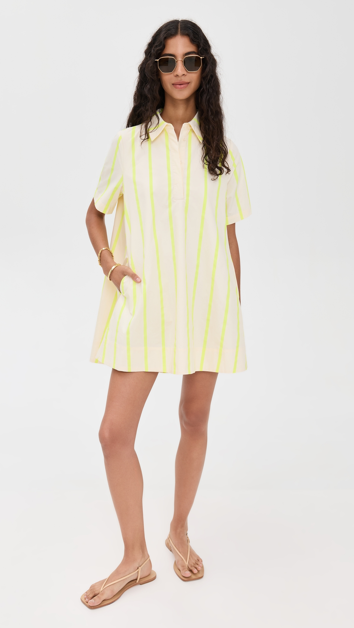 English Factory Striped Kaftan Mini Dress thumbnail