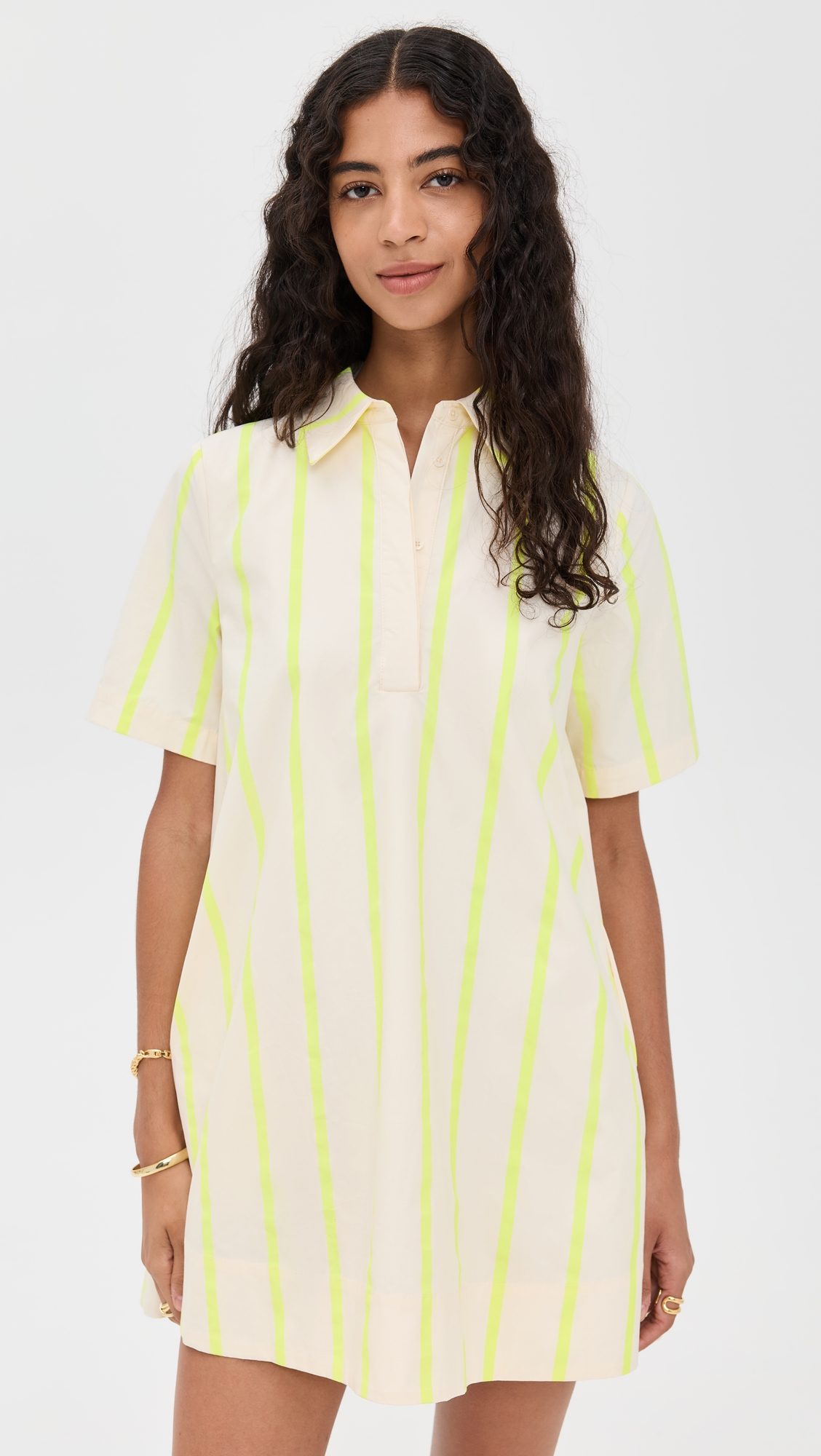 English Factory Striped Kaftan Mini Dress
