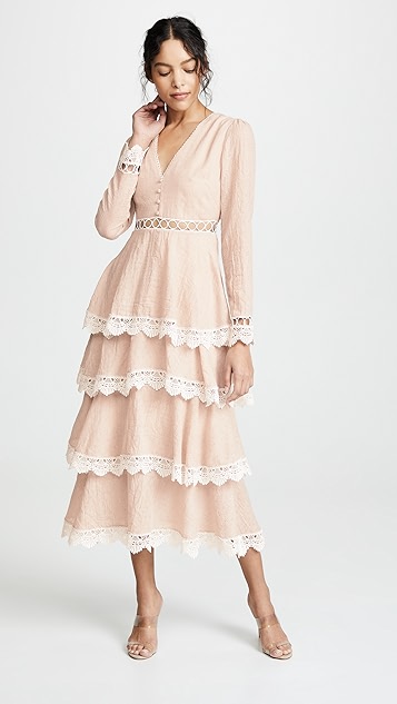 endless rose tiered maxi dress