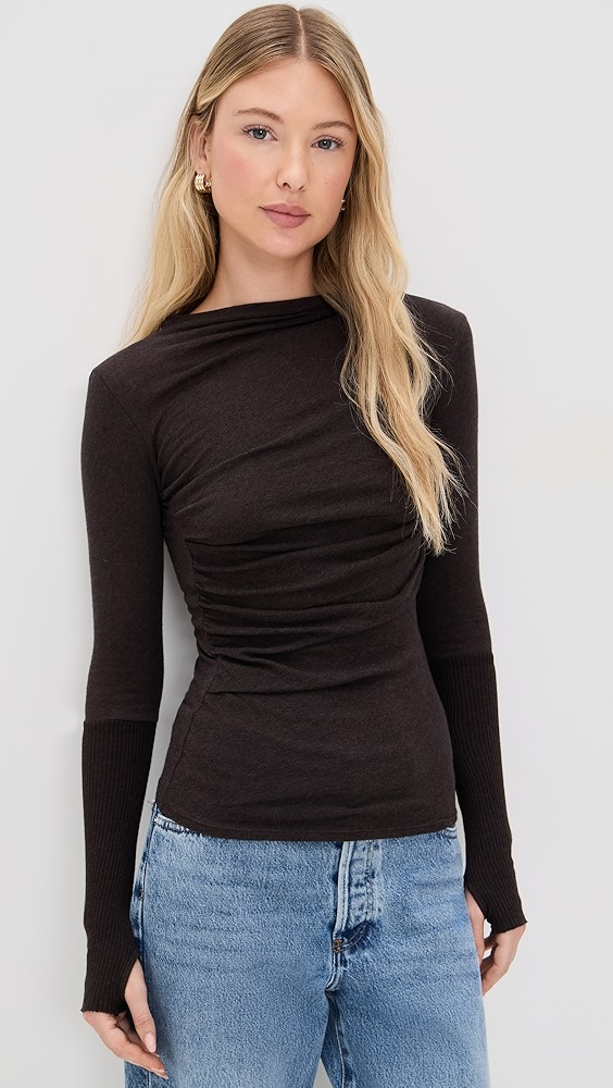 Enza Costa Silk Knit Boat Neck Top | Shopbop