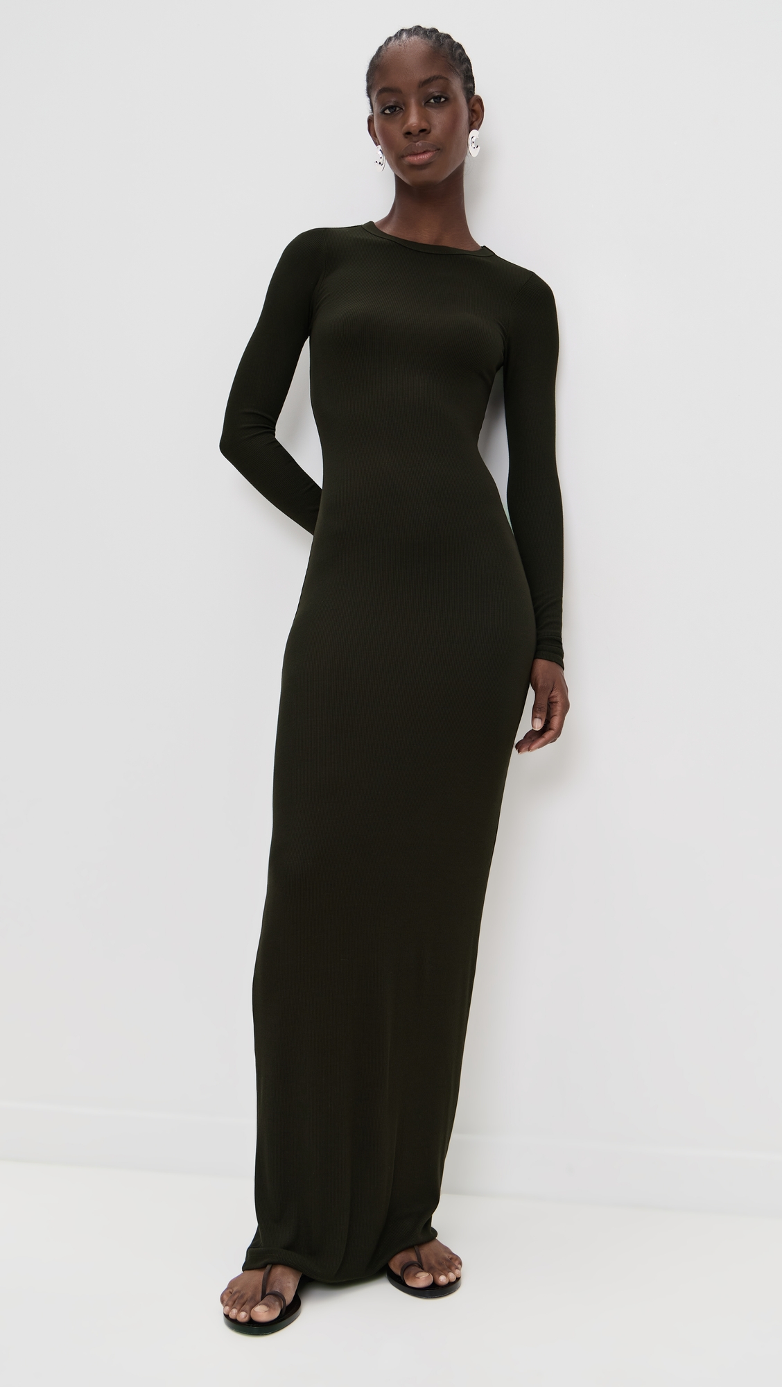 Enza Costa Silk Rib Crewneck Fluid Dress thumbnail