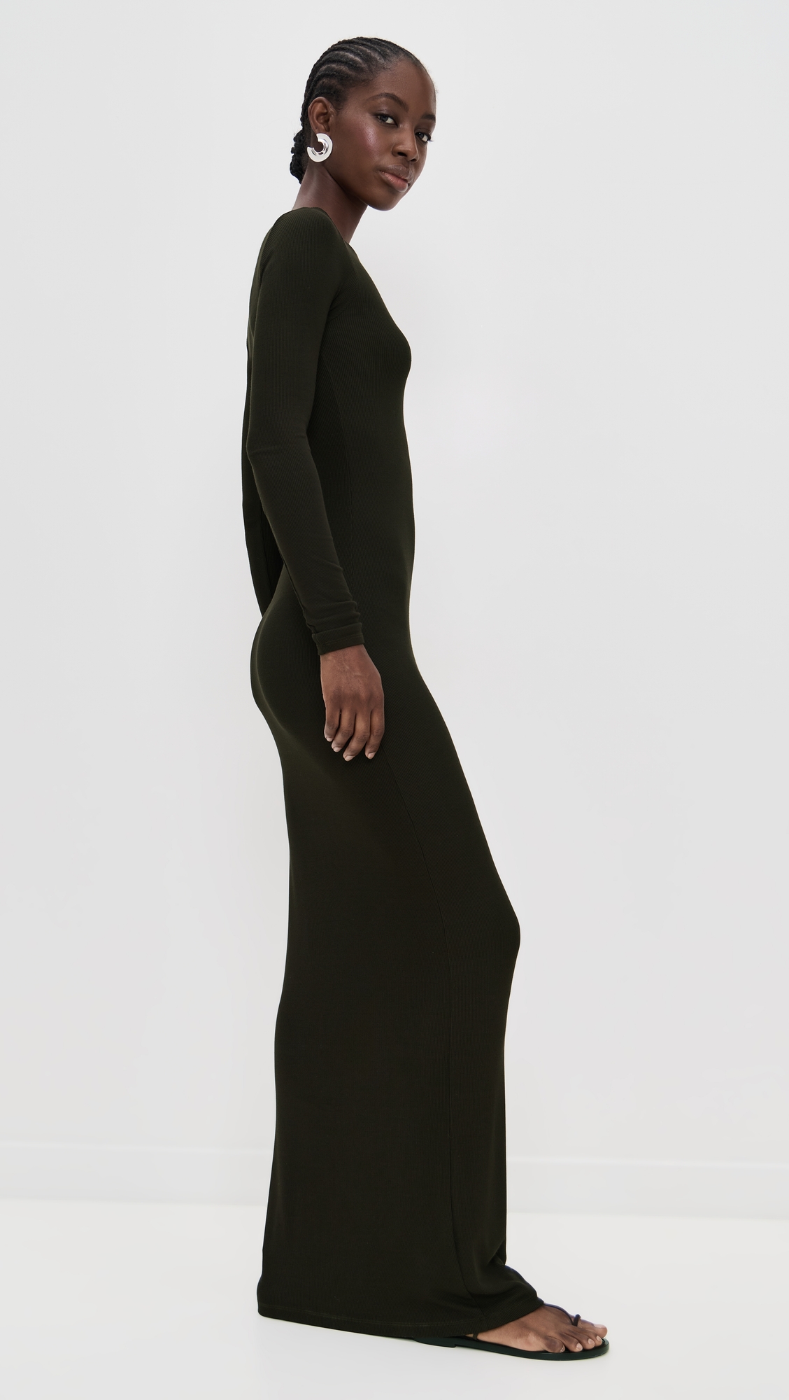 Enza Costa Silk Rib Crewneck Fluid Dress thumbnail