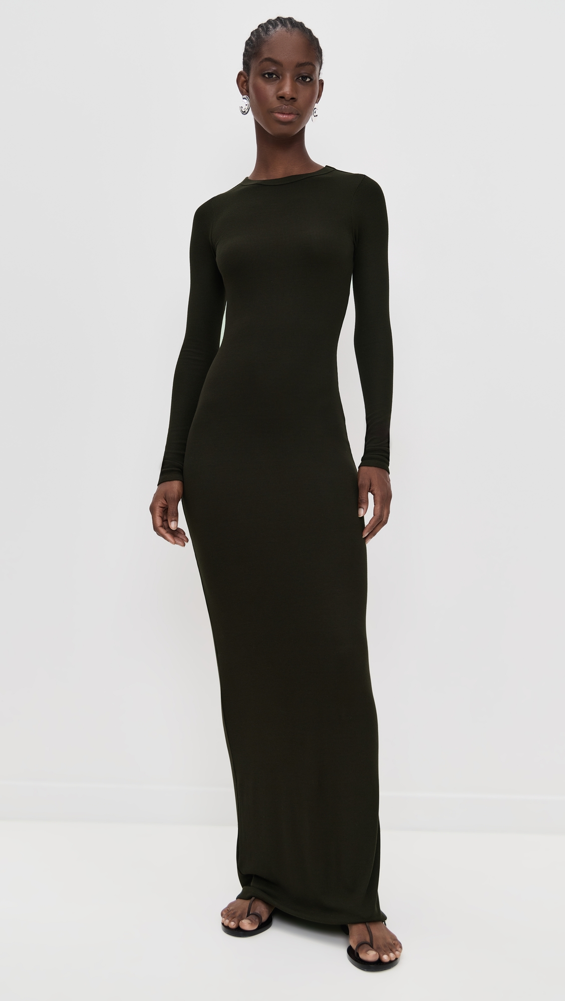 Enza Costa Silk Rib Crewneck Fluid Dress thumbnail