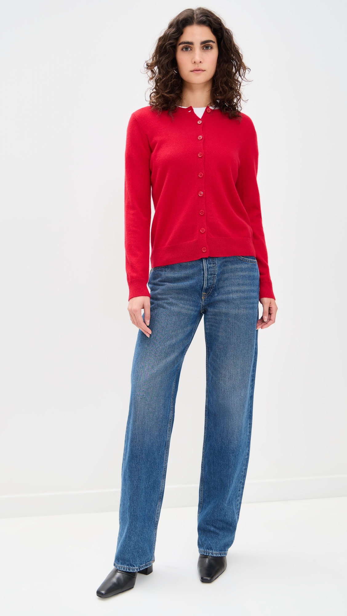 Enza Costa Cashmere Fitted Cardigan