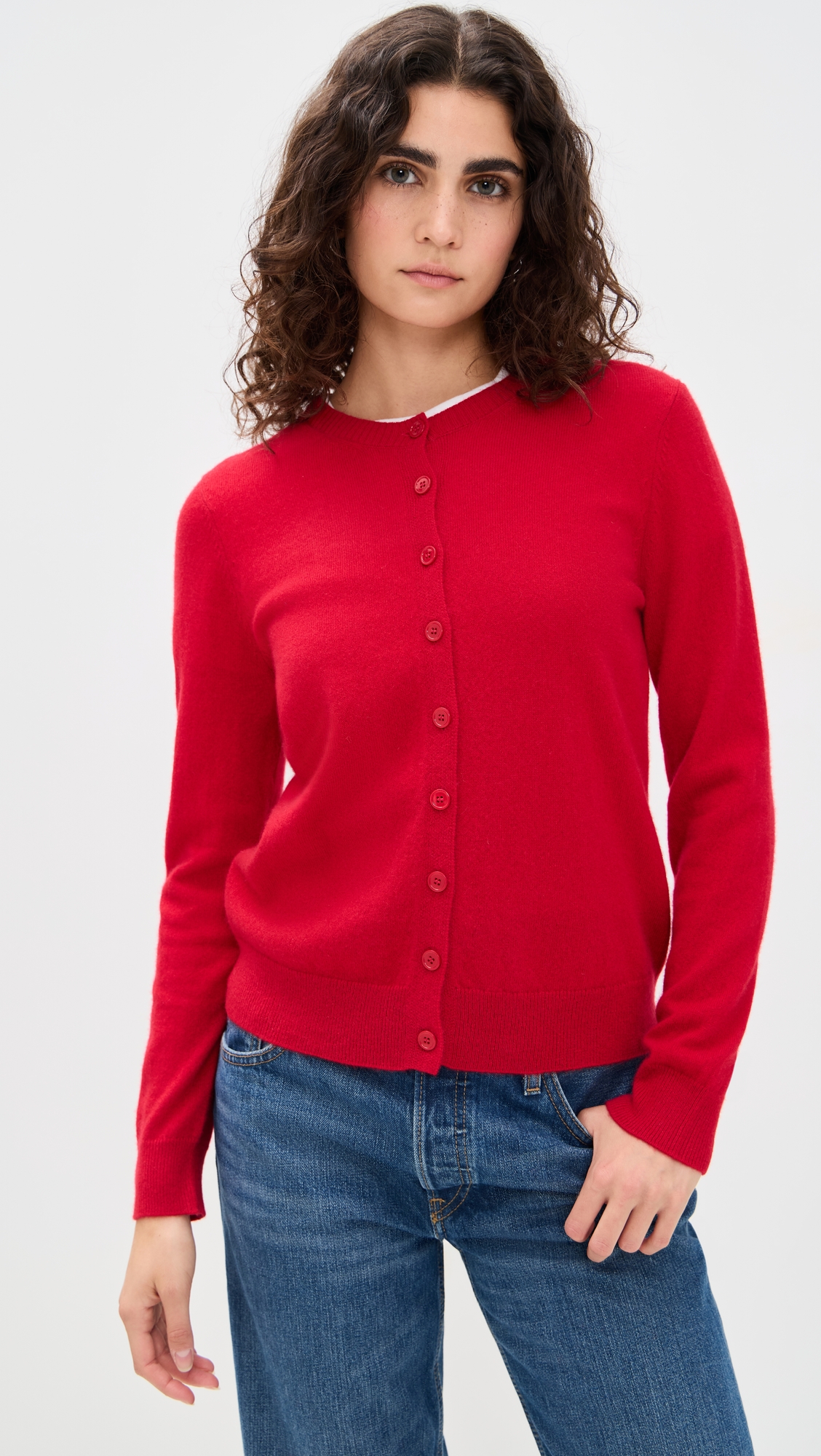 Enza Costa Cashmere Fitted Cardigan