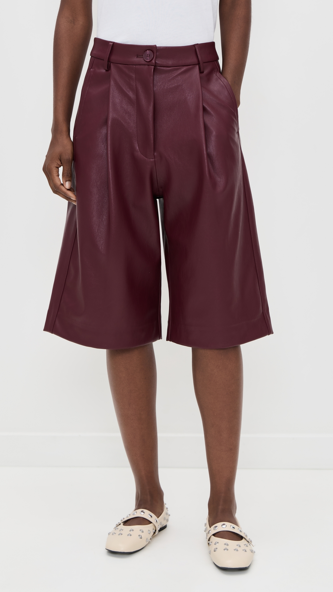 Essentiel Antwerp Itop Faux Leather Shorts thumbnail