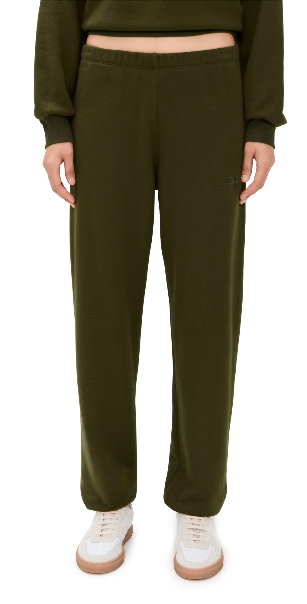 Éterne French Terry Classic Sweatpants Moss In Green