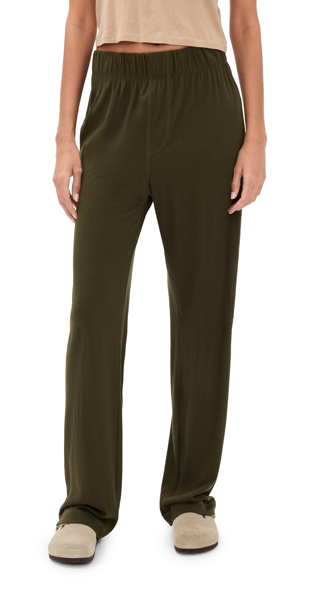 Éterne French Terry Classic Sweatpants Moss In Brown