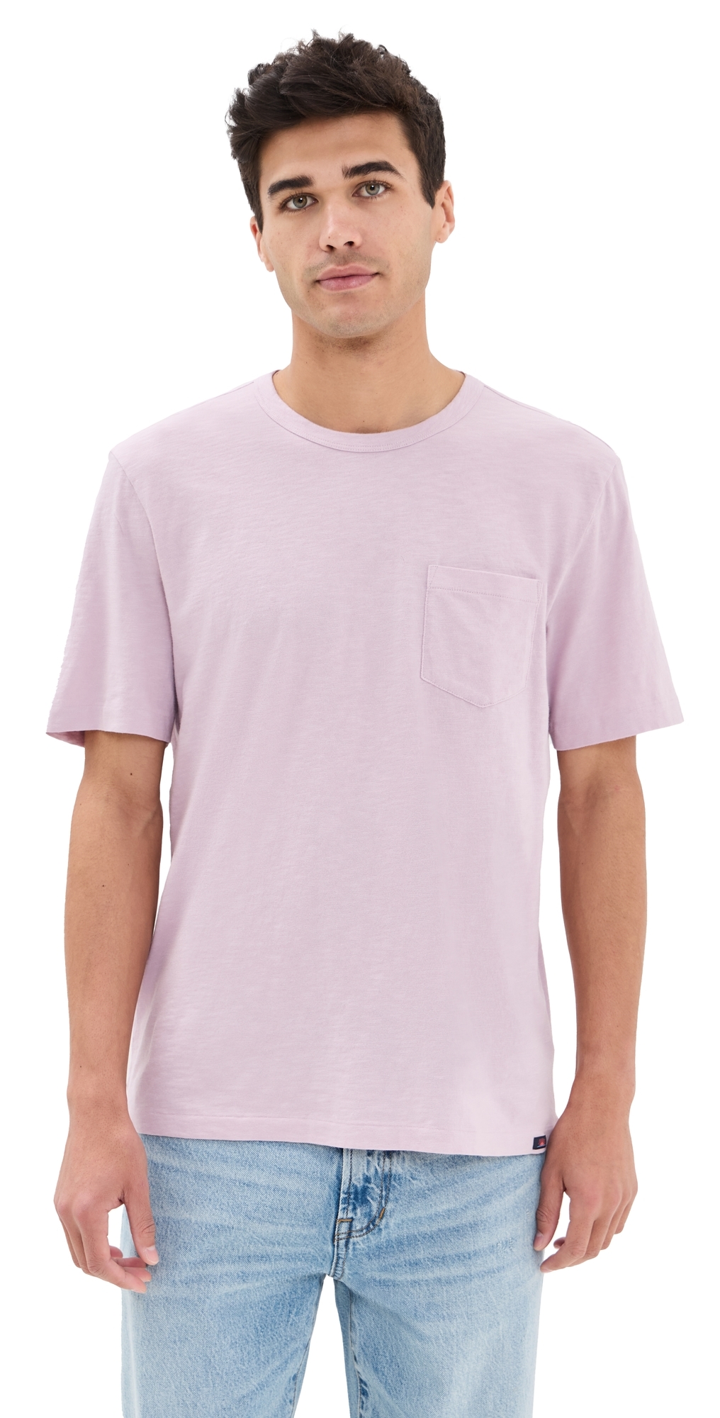Faherty Short Sleeve Sunwashed Pocket Tee Vista Plum In Vista Plum