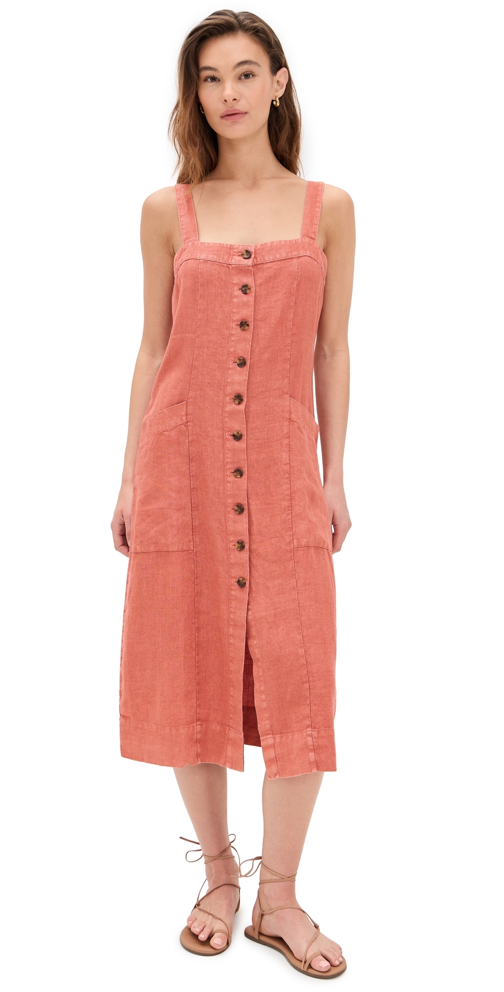 Faherty Aurora Dress Red Rock In Red Rock