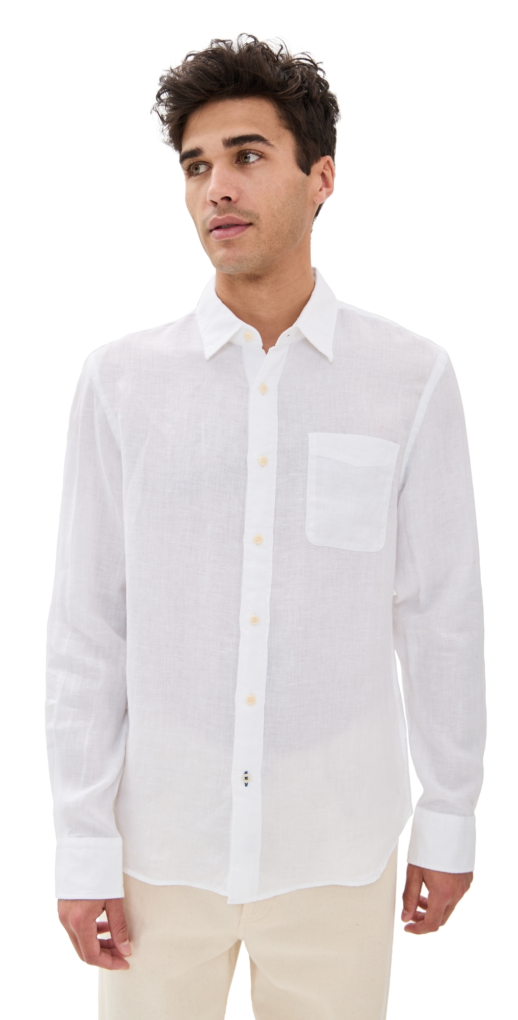 Faherty Laguna Linen Shirt In White