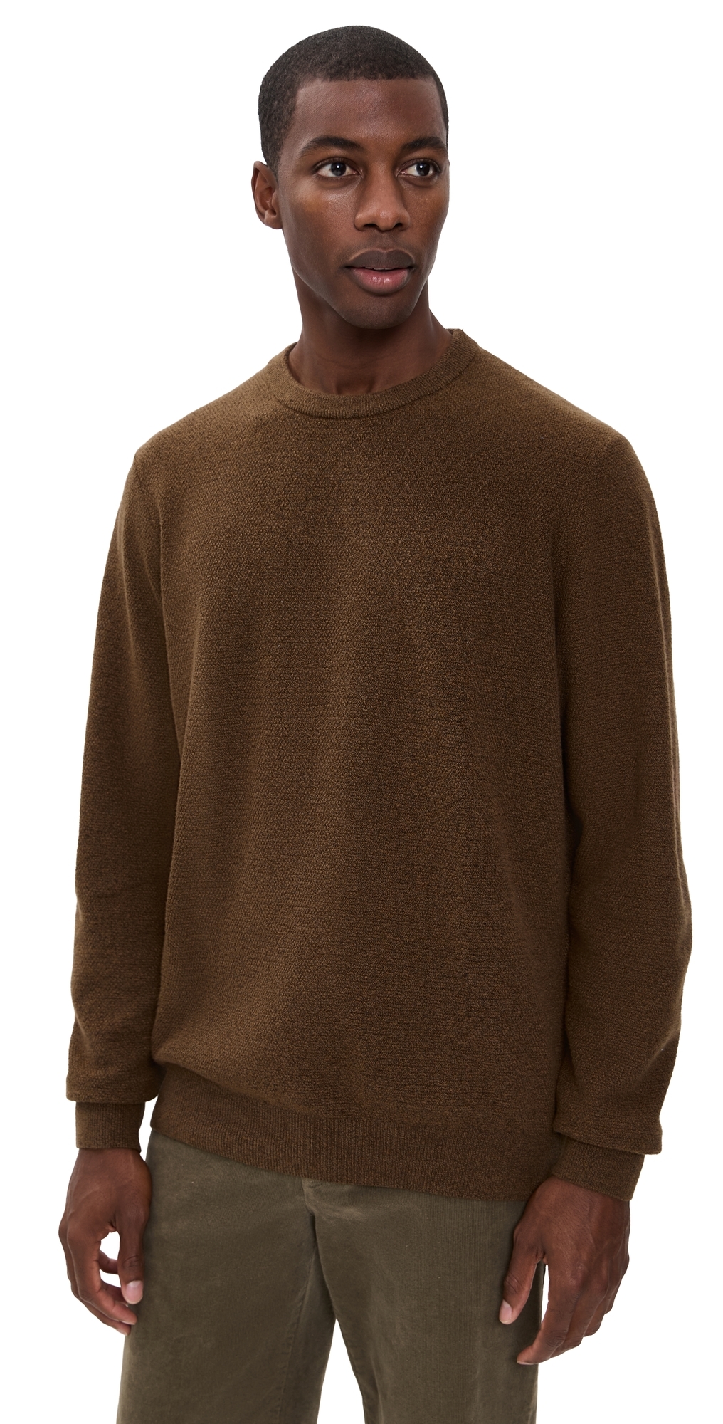 Faherty Jackson Crew Sweater In Brown