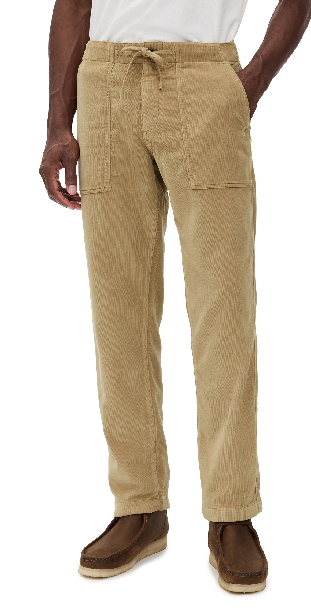 Faherty Stretch Terry Corduroy Utility Pants Barley In Brown