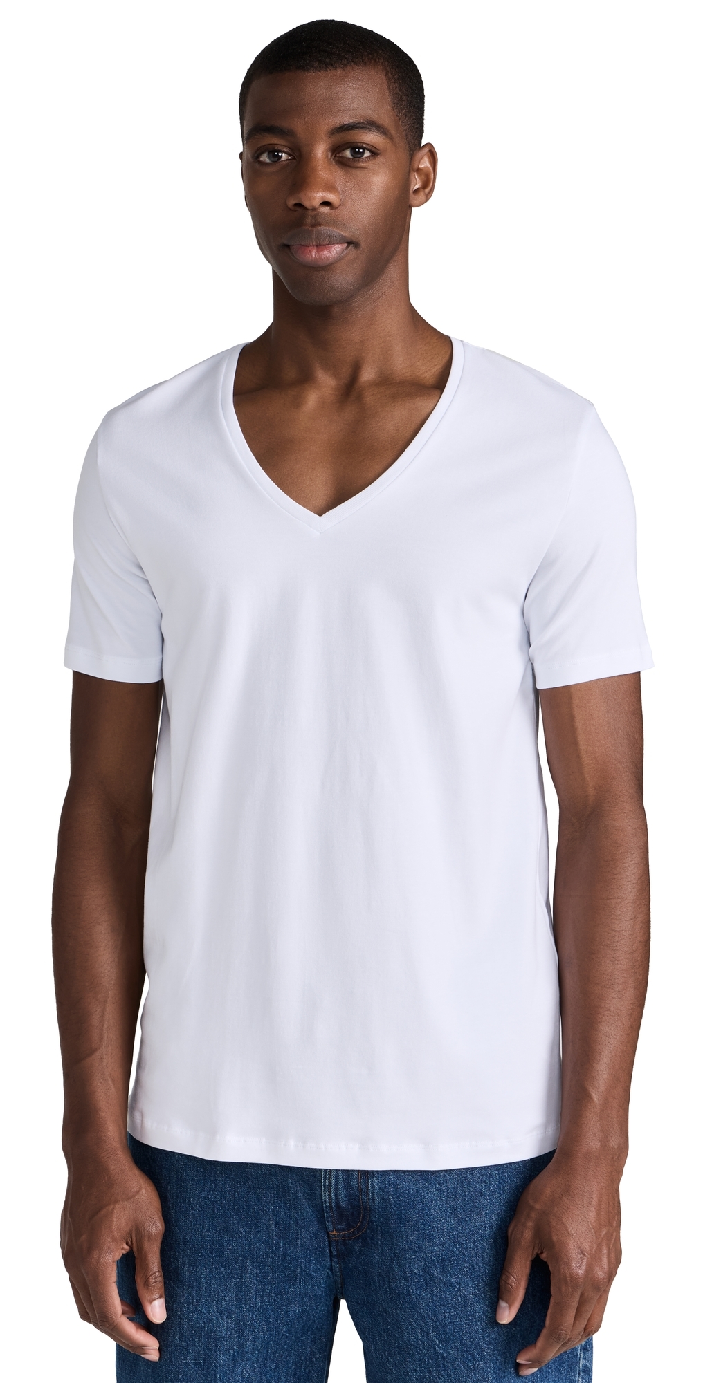 Falke Short-sleeve V-neck T-shirt In White