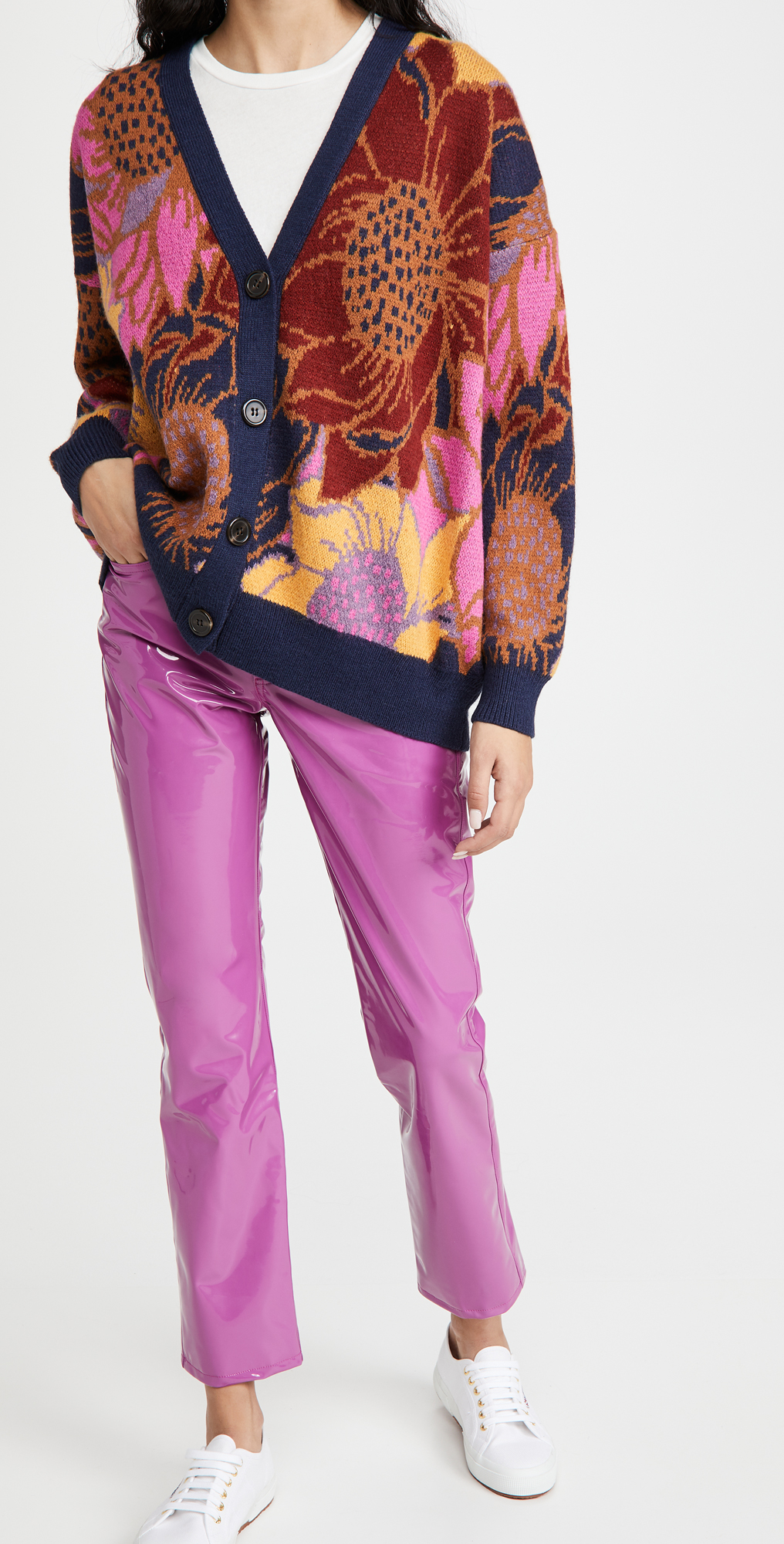 farm rio floral dots cardigan