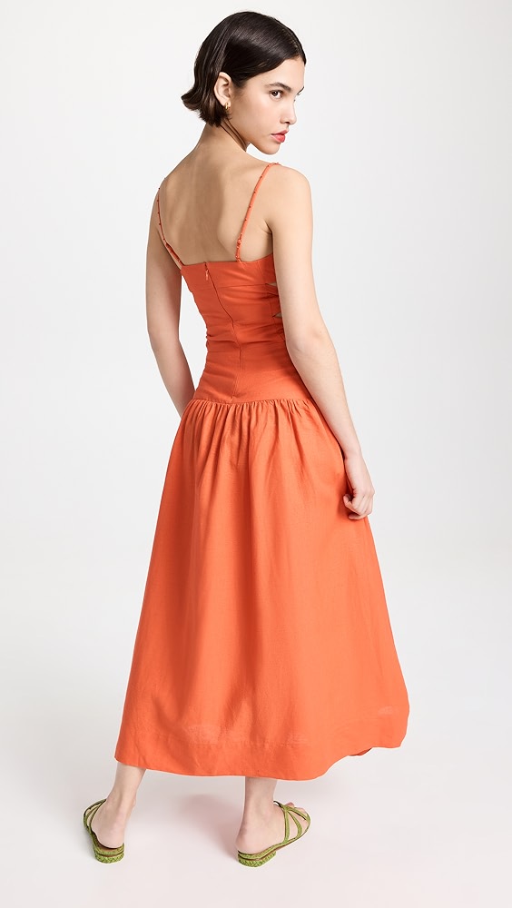 FARM Rio Orange Cut Out Midi Dress