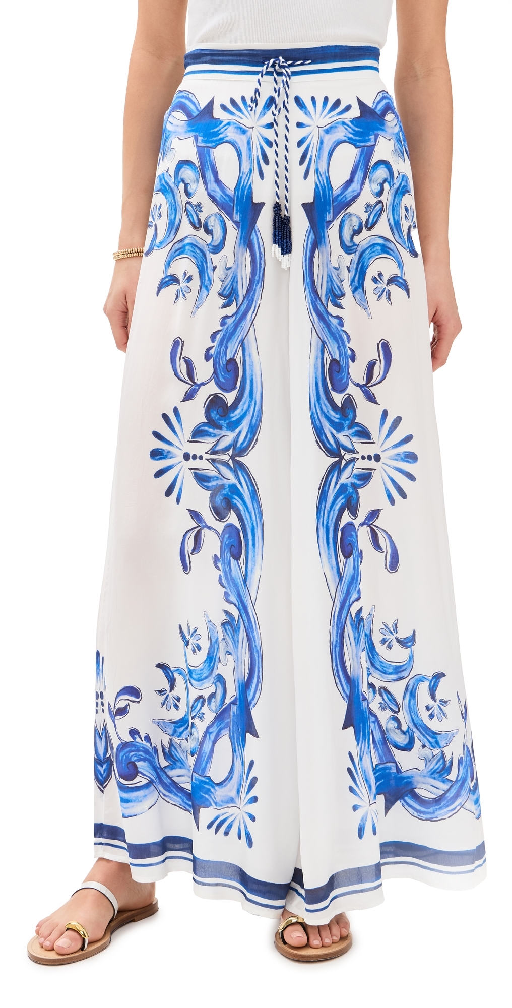 Farm Rio Garden Tiles Cover-up Pants In Garden Tiles Off-white