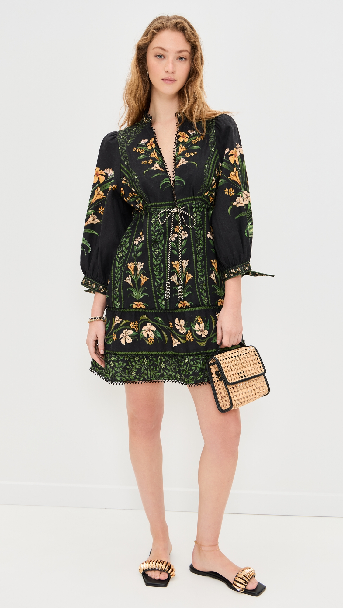 FARM Rio Flowers Arch Black Mini Dress thumbnail