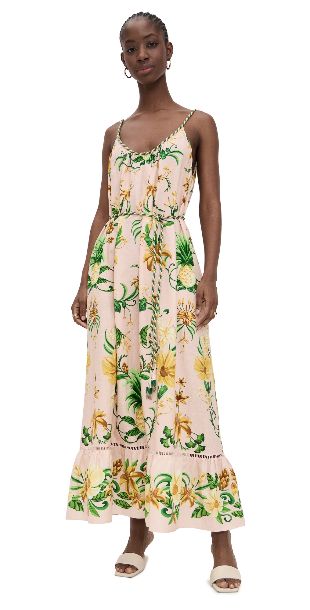 Farm Rio Botanical Beauty Pink Maxi Dress Botanical Beauty Pink In Botanical Beauty Pink