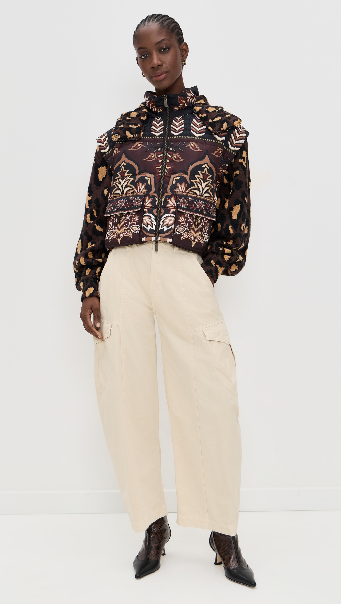 FARM Rio Winter Ainika Brown Puffer Jacket