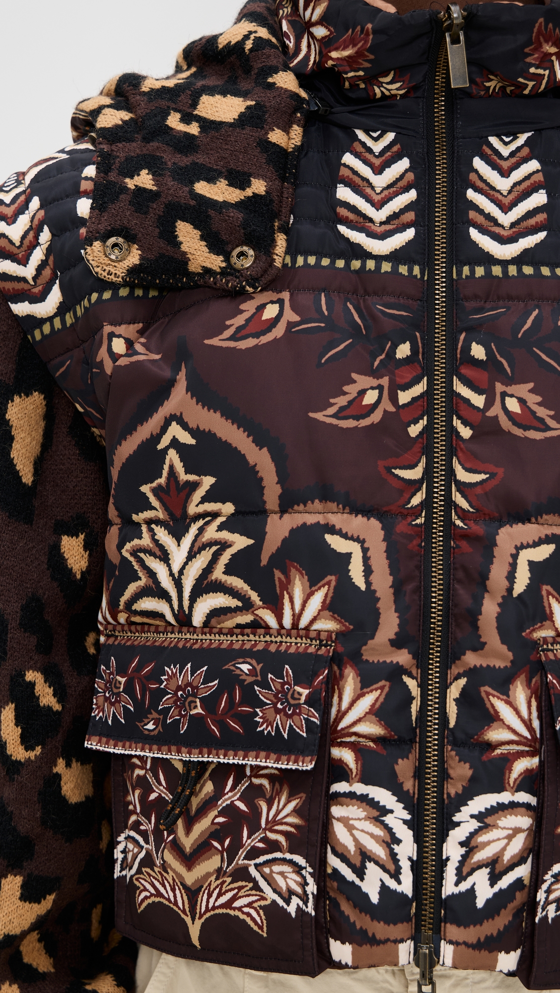 FARM Rio Winter Ainika Brown Puffer Jacket