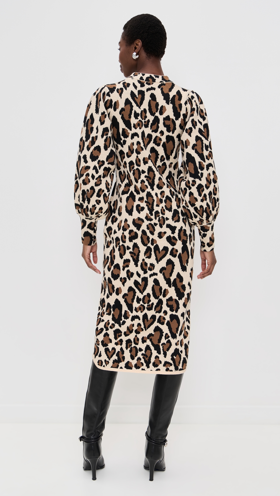 FARM Rio Leopard Print Knit Midi Dress thumbnail