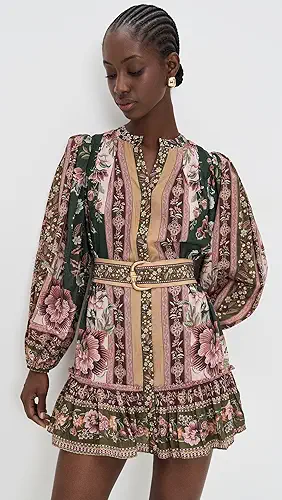 FARM Rio Flowering Garden Tree Green Mini Dress