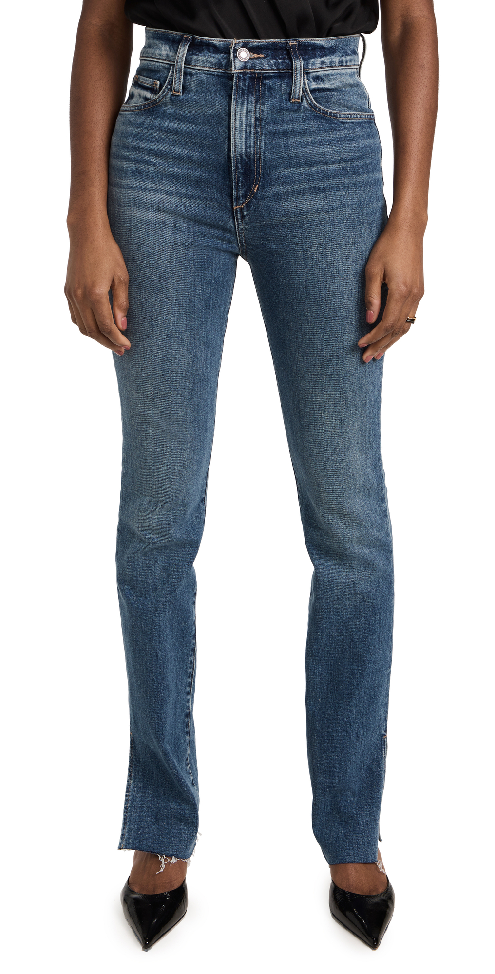 Favorite Daughter Valentina Super High Rise Tower Jeans In Medium Indigo