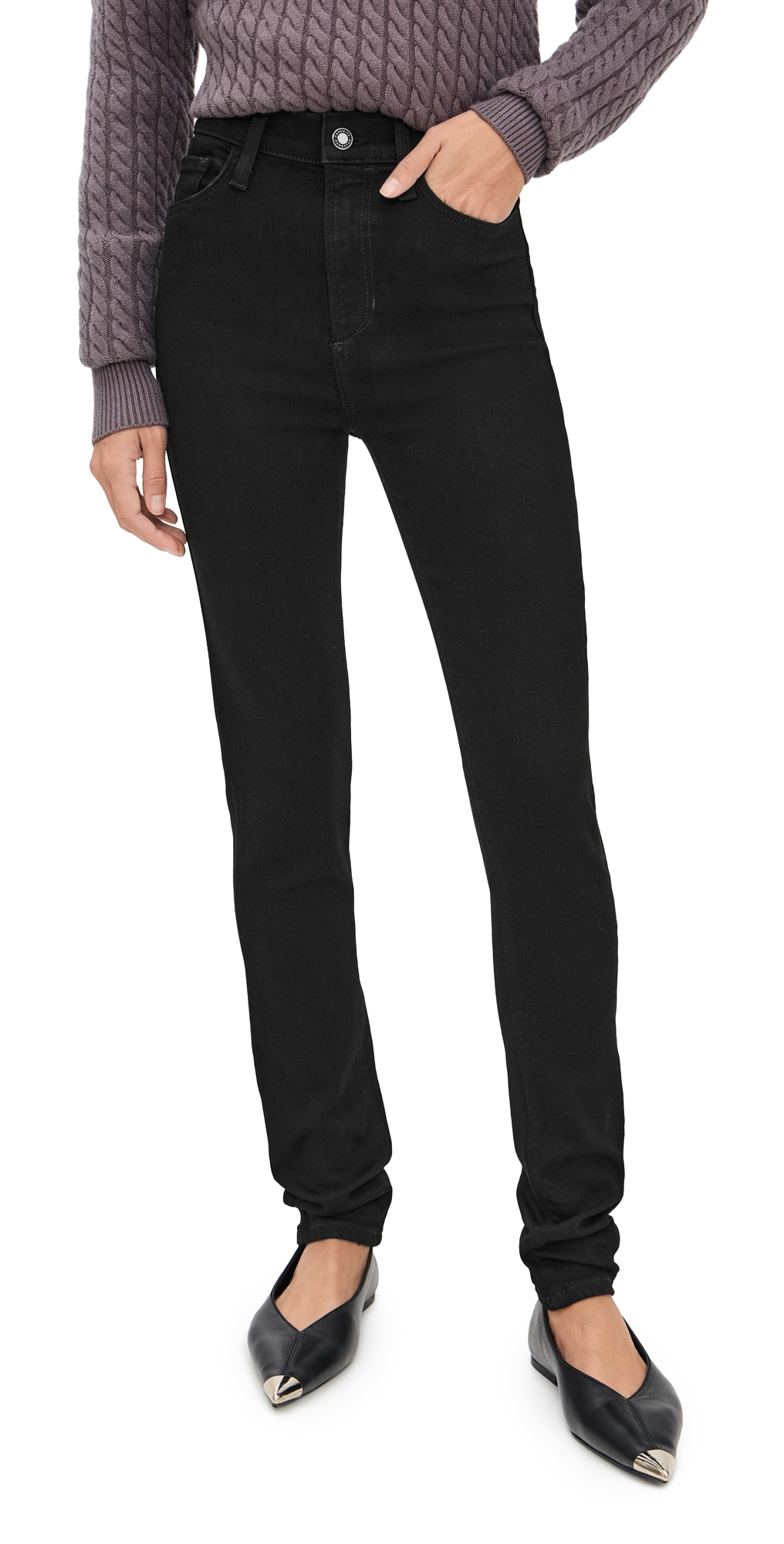 Favorite Daughter The Sara Super High Rise Skinny Jeans Onyx In Multi