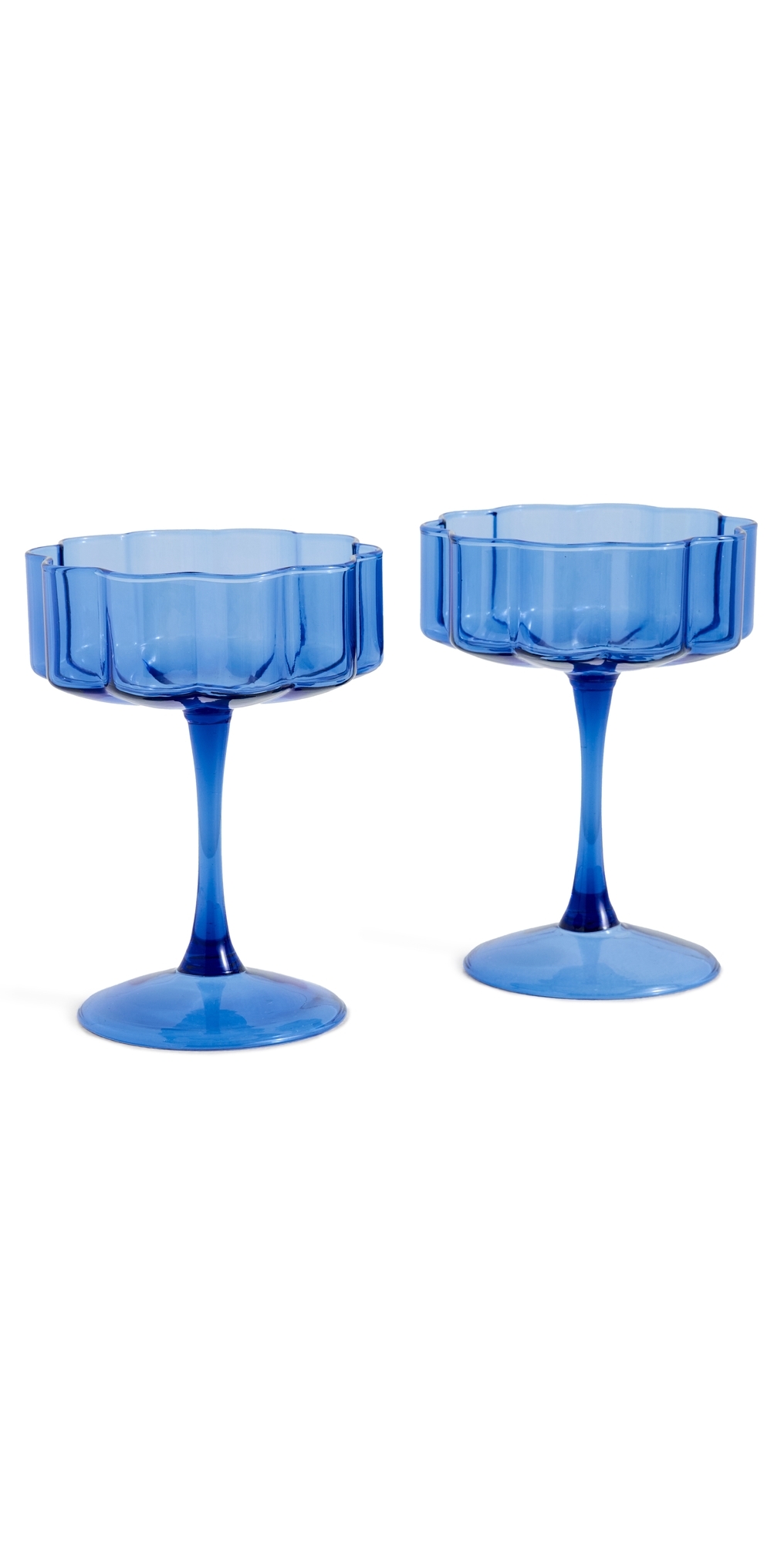 Fazeek Wave Coupe Glasses Set Of 2 Blue In Blue