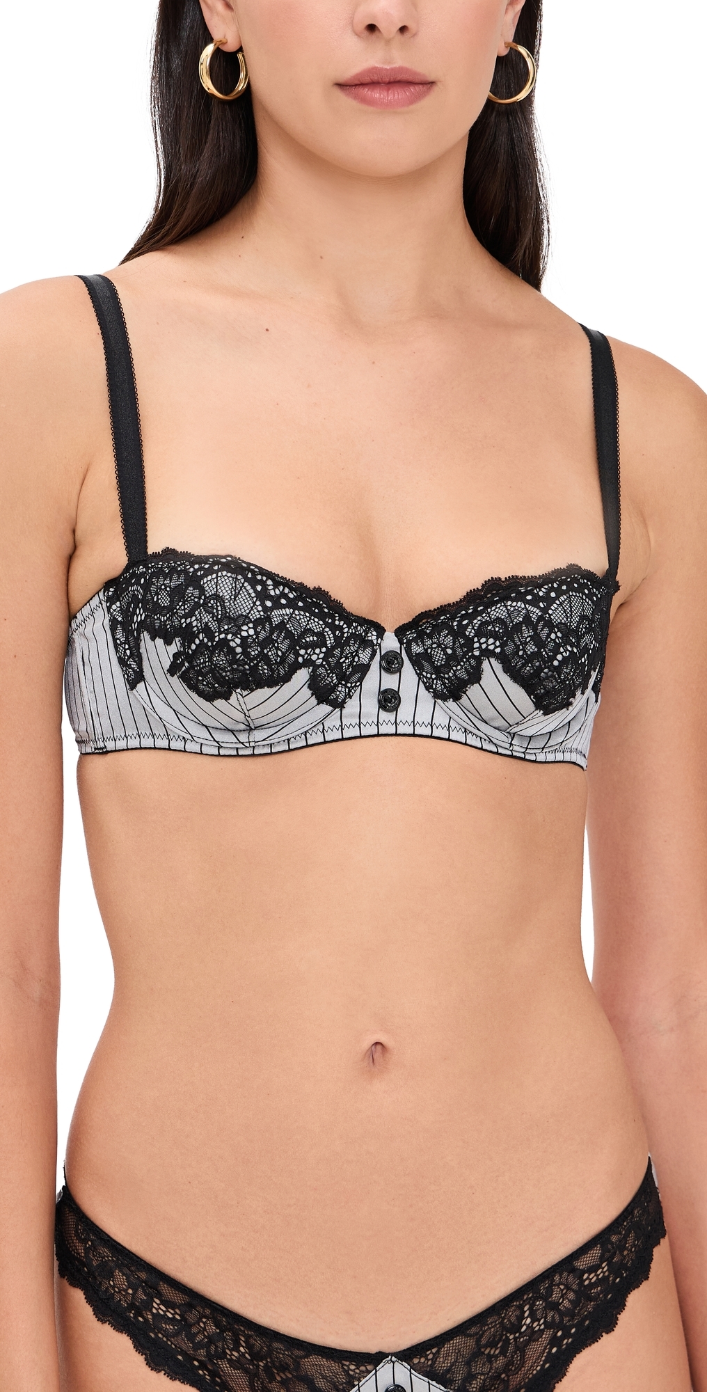 Fleur Du Mal Executive Underwire Silk Trim Balconette Bra In Black