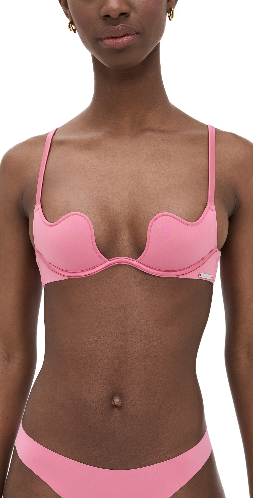 Fleur Du Mal Le Stretch Micro Seduce U-plunge Bra Pink Cadillac
