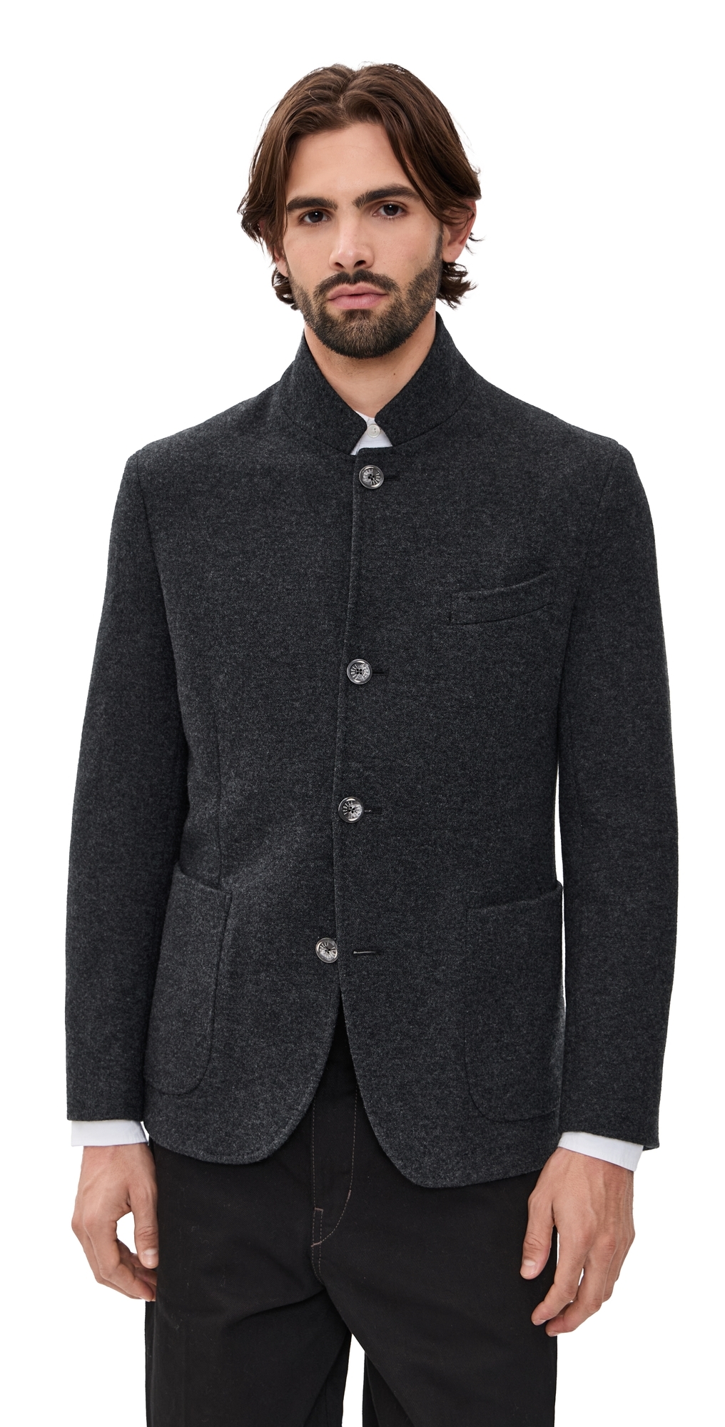 Fedeli Cashmere Hybrid Field Jacket Charcoal In Gray