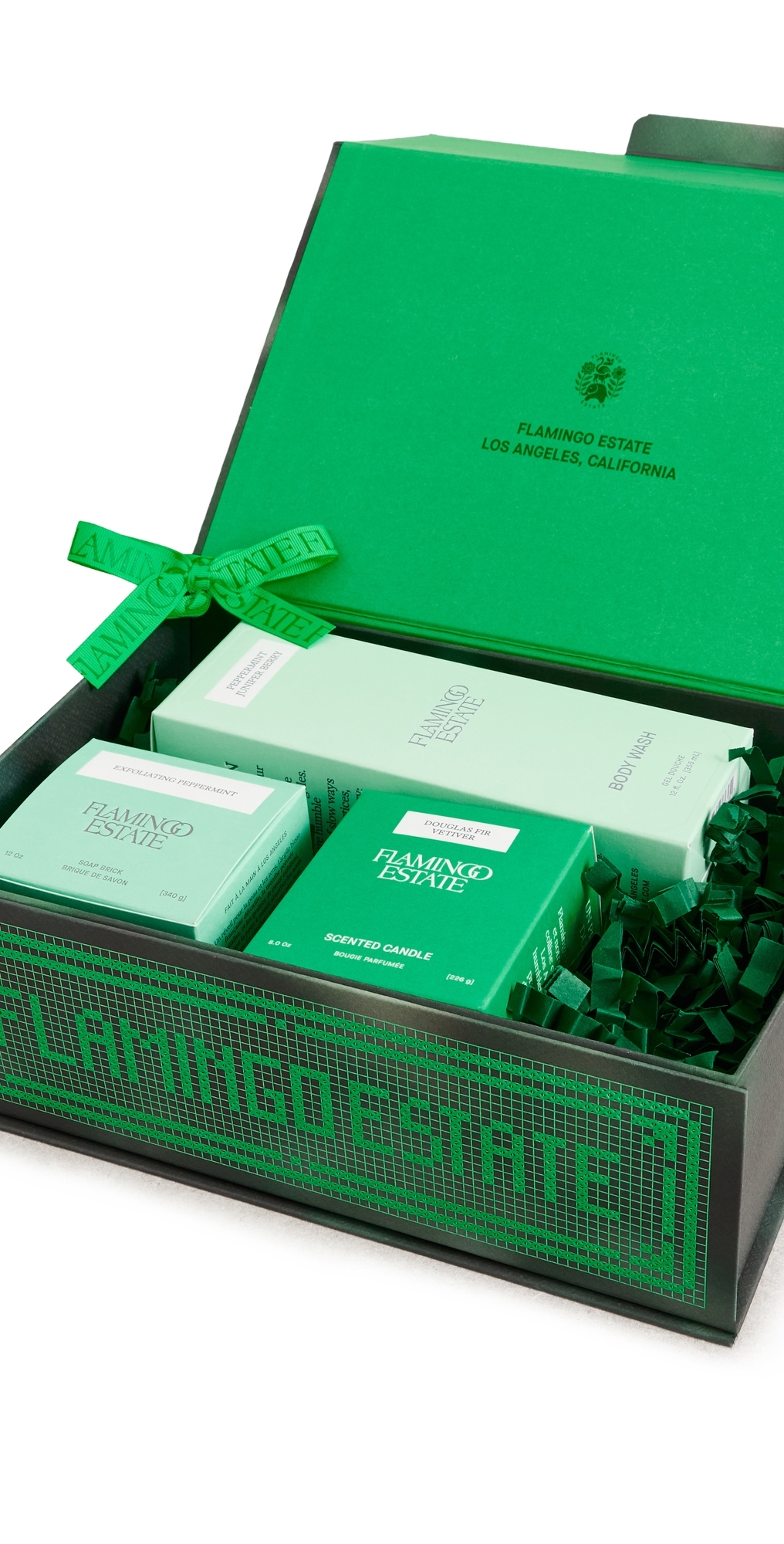 Flamingo Estate Douglas Fir & Peppermint Morning Set Green In Green