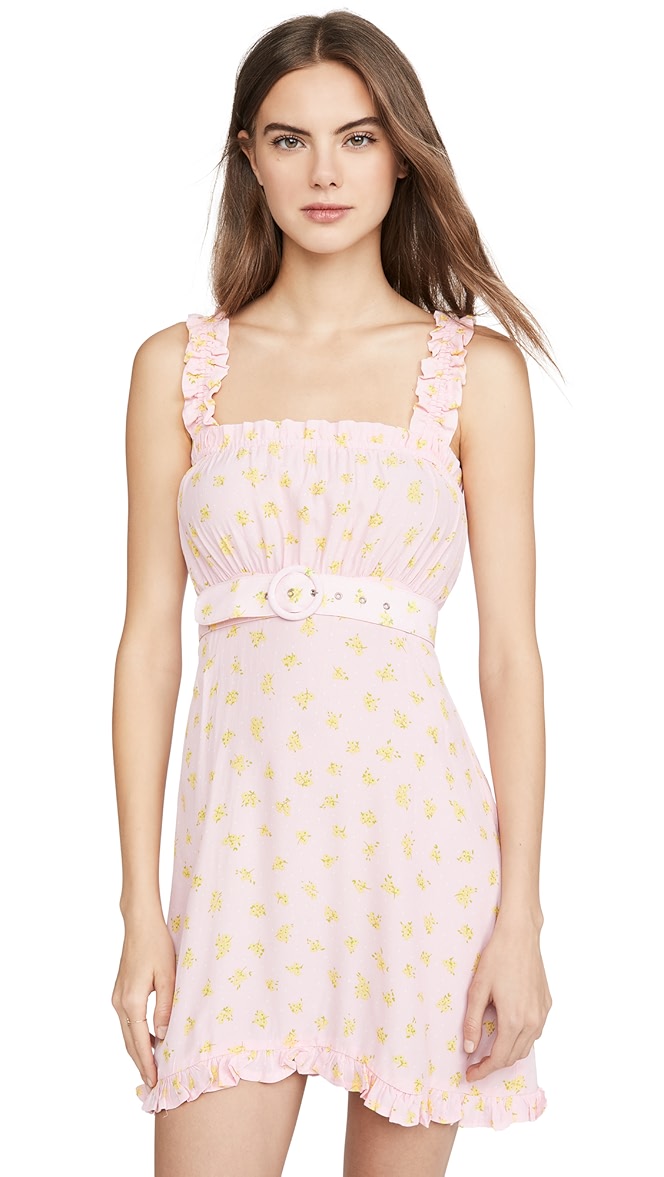 Mid Summer Mini Dress Luda Floral Pink Faithfull The Brand