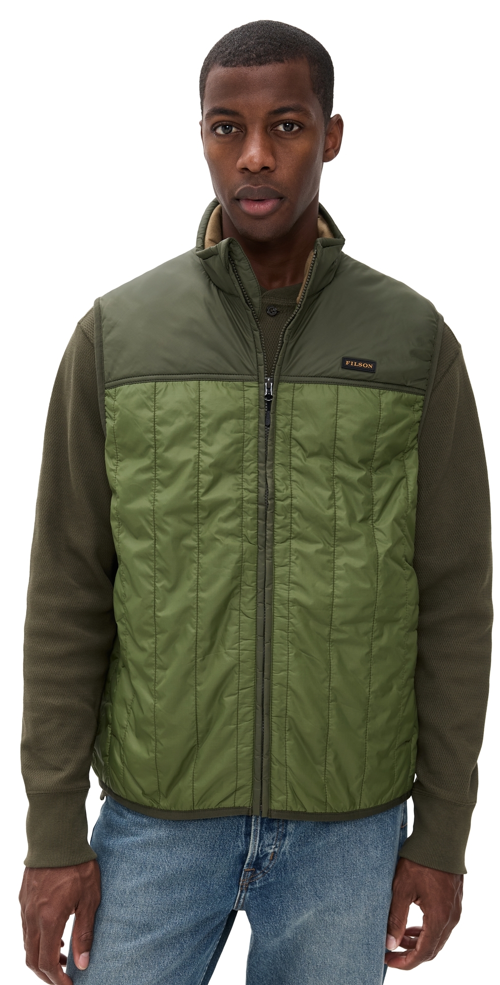 Filson Ultralight Vest Cypress/dark Forest In Green