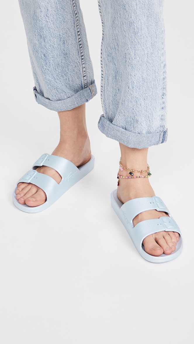 Freedom moses women's two band slides clearance
